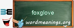 WordMeaning blackboard for foxglove